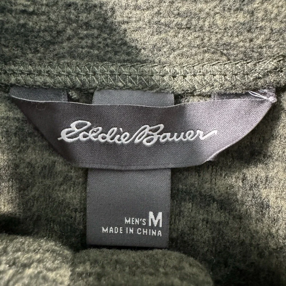 Eddie‎ Bauer Jacket Mens Medium Green Cloud Layer Pro Quarter Zip Mock Collar